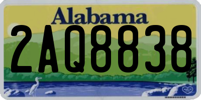 AL license plate 2AQ8838