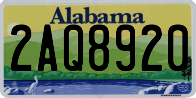 AL license plate 2AQ8920