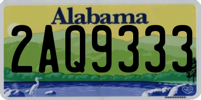 AL license plate 2AQ9333