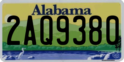 AL license plate 2AQ9380