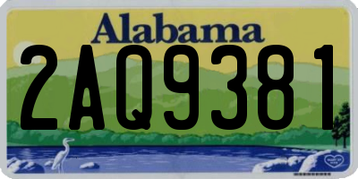 AL license plate 2AQ9381