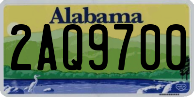 AL license plate 2AQ9700
