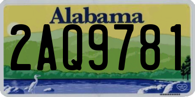 AL license plate 2AQ9781