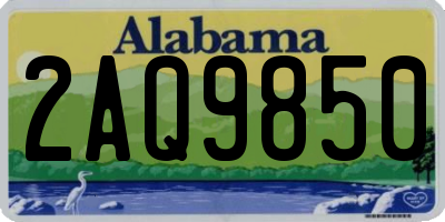 AL license plate 2AQ9850