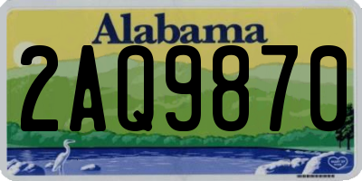 AL license plate 2AQ9870