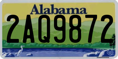 AL license plate 2AQ9872