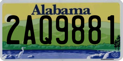 AL license plate 2AQ9881