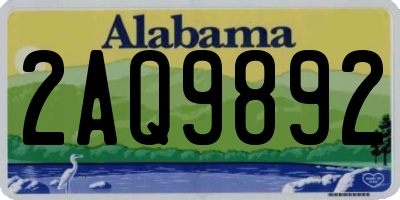 AL license plate 2AQ9892
