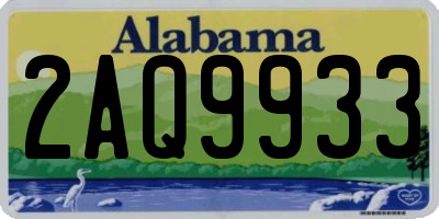 AL license plate 2AQ9933