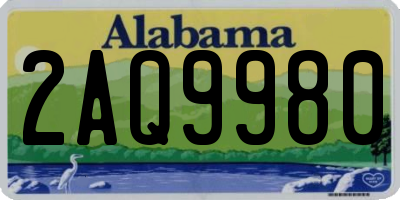 AL license plate 2AQ9980
