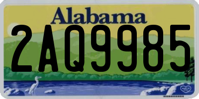 AL license plate 2AQ9985