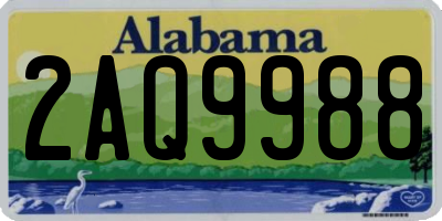 AL license plate 2AQ9988