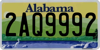 AL license plate 2AQ9992