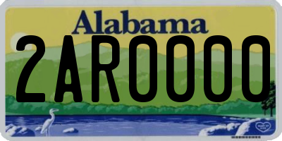 AL license plate 2AR0000