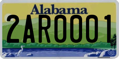 AL license plate 2AR0001