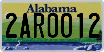 AL license plate 2AR0012