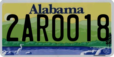 AL license plate 2AR0018