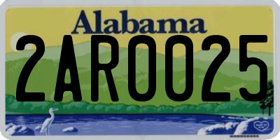 AL license plate 2AR0025