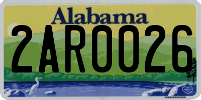 AL license plate 2AR0026