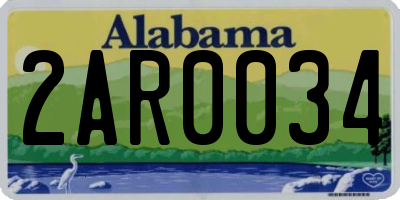 AL license plate 2AR0034