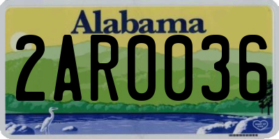 AL license plate 2AR0036