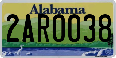 AL license plate 2AR0038