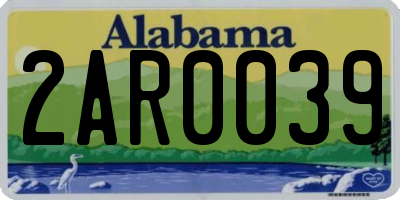 AL license plate 2AR0039