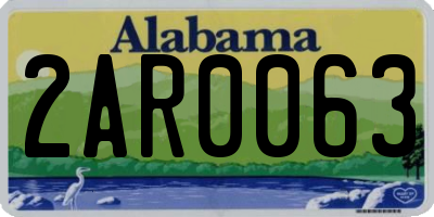 AL license plate 2AR0063