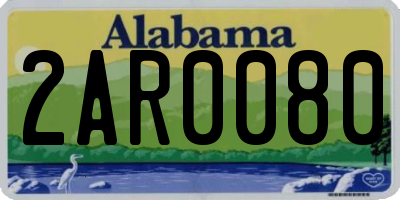 AL license plate 2AR0080