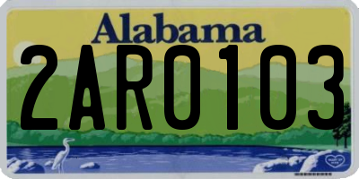 AL license plate 2AR0103