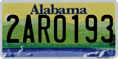 AL license plate 2AR0193