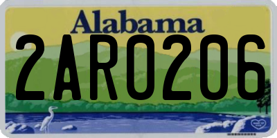 AL license plate 2AR0206