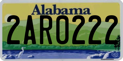 AL license plate 2AR0222