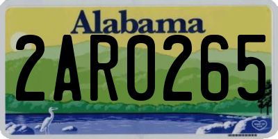 AL license plate 2AR0265