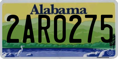 AL license plate 2AR0275