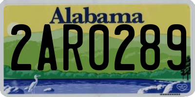 AL license plate 2AR0289