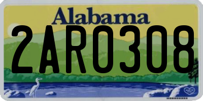 AL license plate 2AR0308