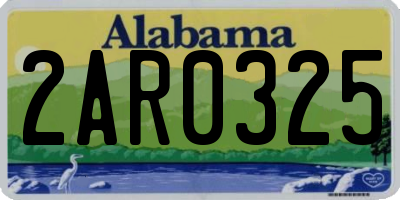 AL license plate 2AR0325