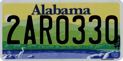 AL license plate 2AR0330