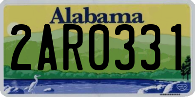 AL license plate 2AR0331