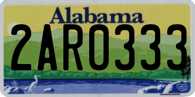 AL license plate 2AR0333