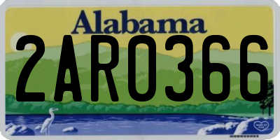 AL license plate 2AR0366