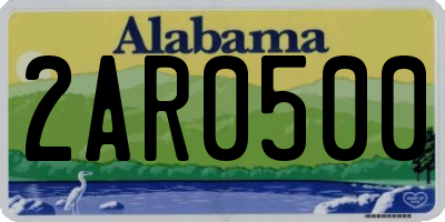 AL license plate 2AR0500