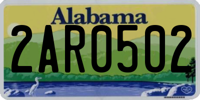 AL license plate 2AR0502