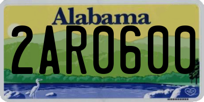 AL license plate 2AR0600