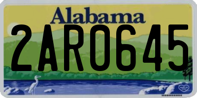 AL license plate 2AR0645