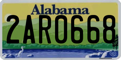 AL license plate 2AR0668