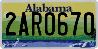 AL license plate 2AR0670