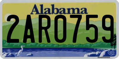 AL license plate 2AR0759