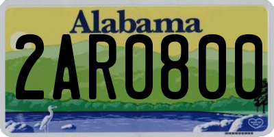 AL license plate 2AR0800